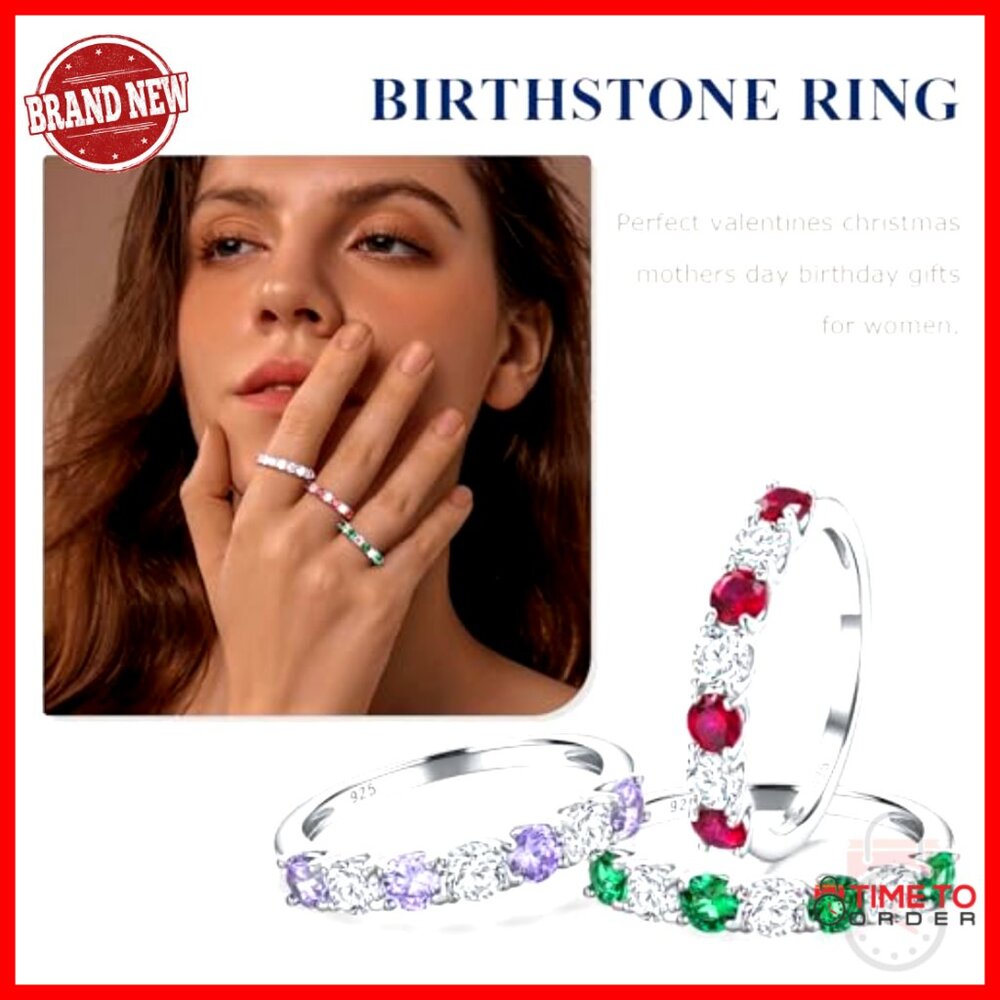 Sterling Silver Stackable Half Eternity Wedding B… - image 6